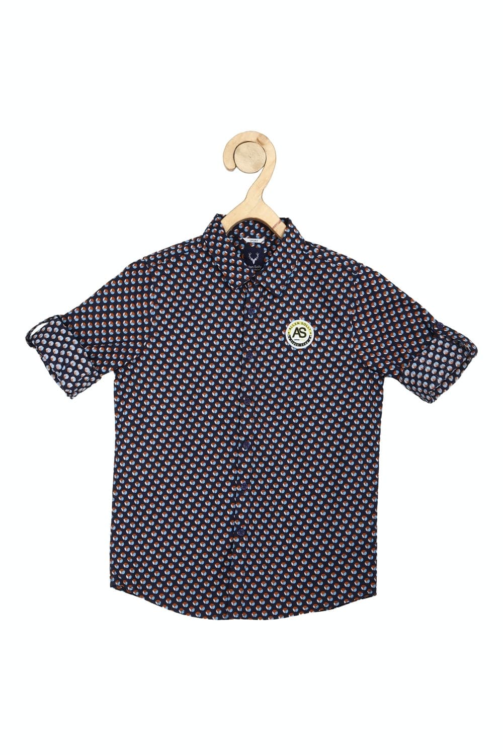 Boys Navy Regular Fit Printed Casual Shirt Boys Navy Regular Fit Printed Casual Shirt