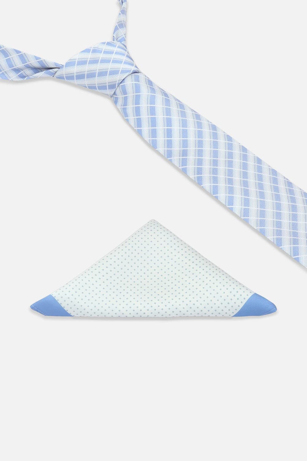 Men Blue Embroidered Tie and Pocket Square | Louisphilippe Men Blue Embroidered Tie and Pocket Square | Louisphilippe