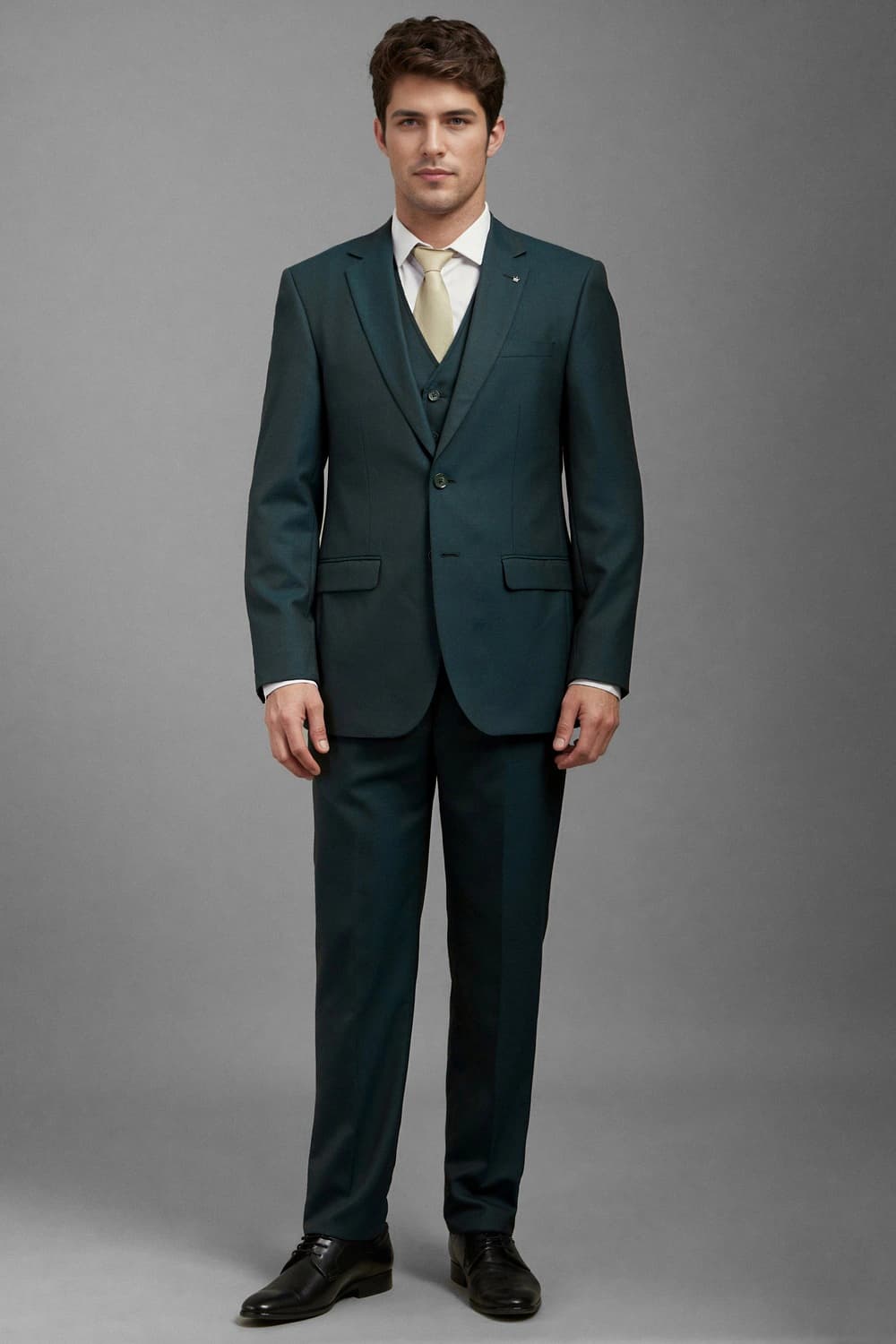 Men Green Regular Fit Textured Formal Three Piece Suit | Louisphilippe Men Green Regular Fit Textured Formal Three Piece Suit | Louisphilippe