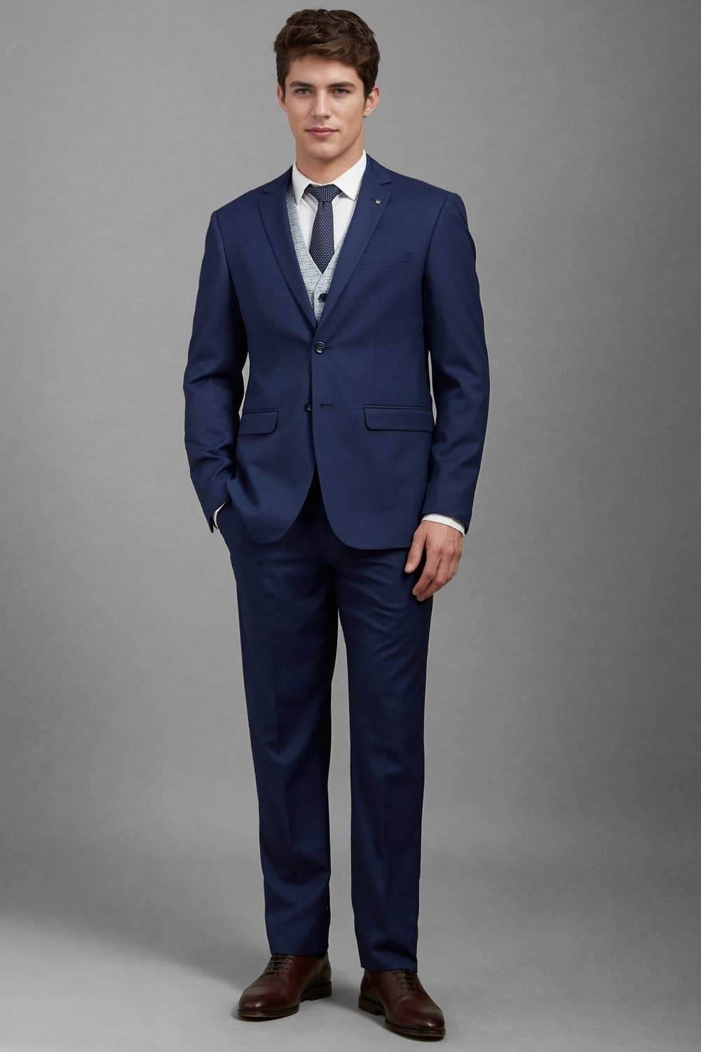 Men Navy Slim Fit Textured Formal Three Piece Suit | Louisphilippe Men Navy Slim Fit Textured Formal Three Piece Suit | Louisphilippe