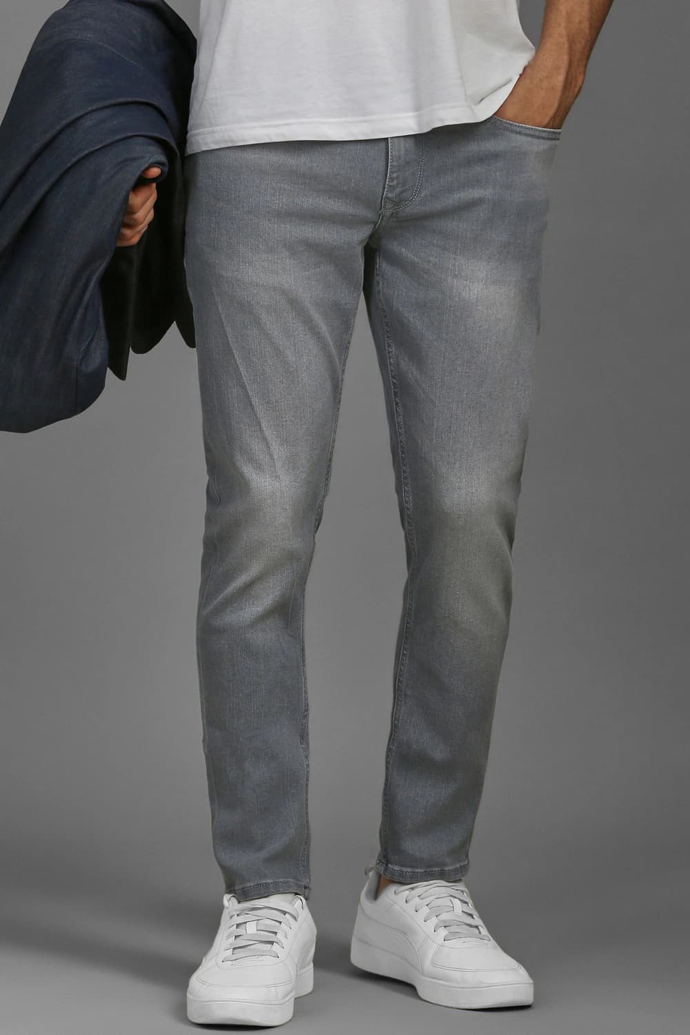 Men Grey Mid Smart Fit Jeans | Louisphilippe Men Grey Mid Smart Fit Jeans | Louisphilippe