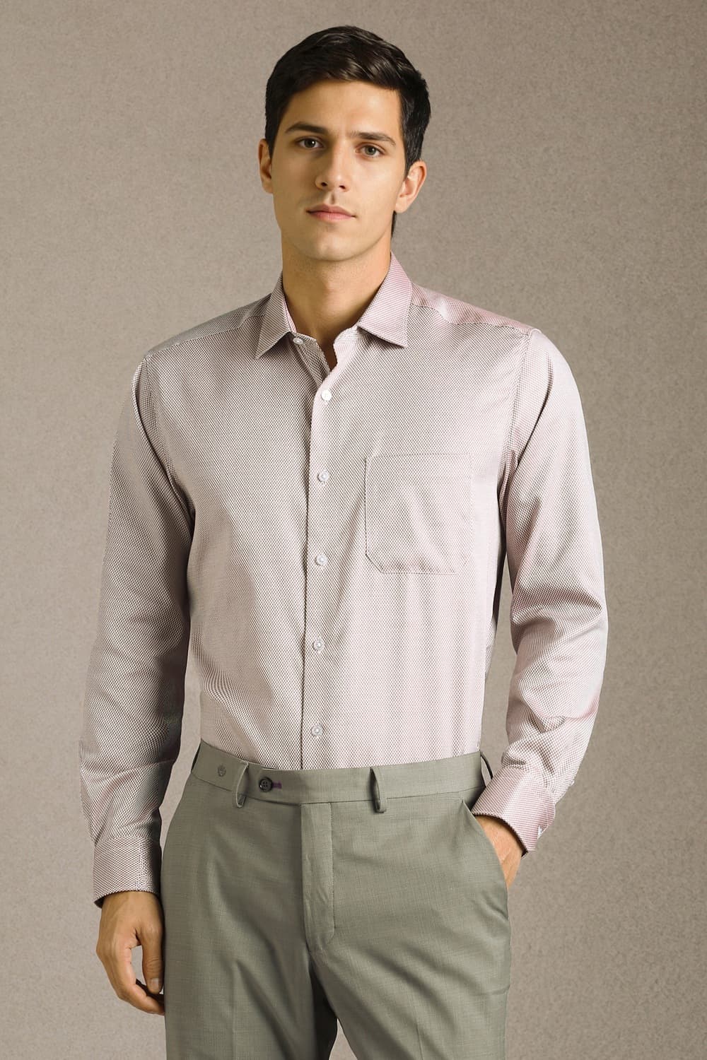 Men Brown Classic Fit Print Full Sleeves Formal Shirt | Louisphilippe Men Brown Classic Fit Print Full Sleeves Formal Shirt | Louisphilippe