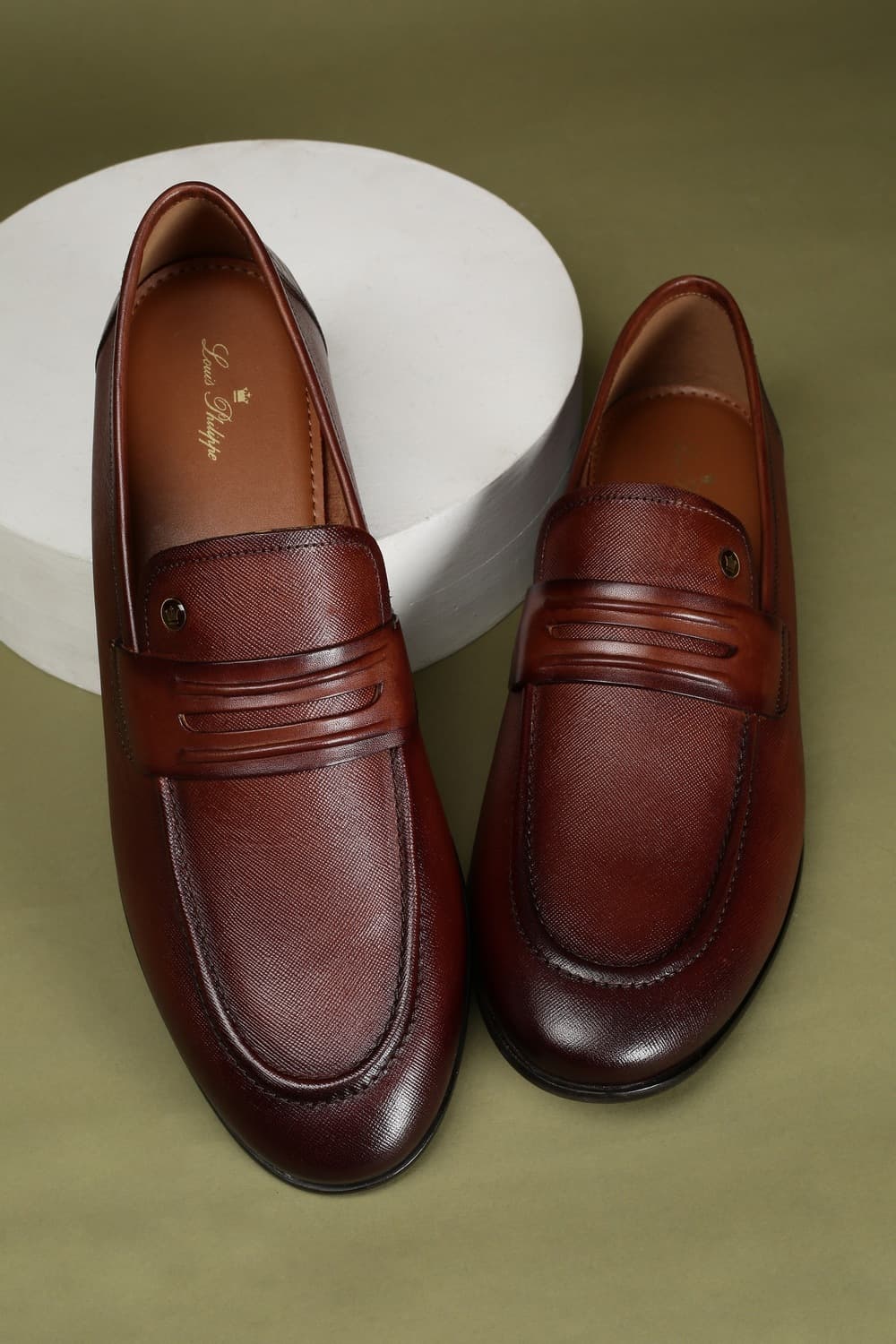 Men Brown Slip Ons | Louisphilippe Men Brown Slip Ons | Louisphilippe