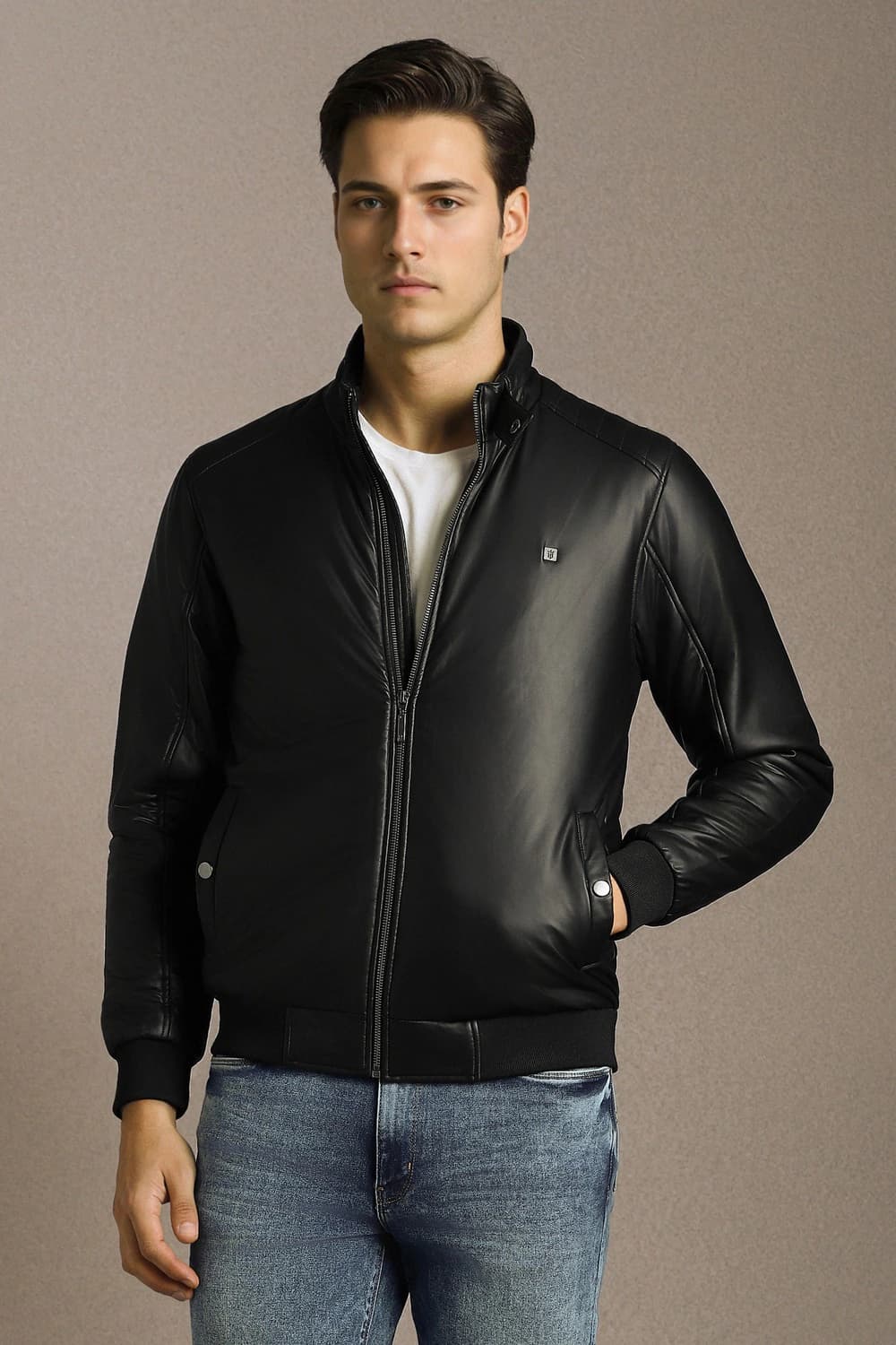 Men Casual Black Solid Jacket | Louisphilippe Men Casual Black Solid Jacket | Louisphilippe