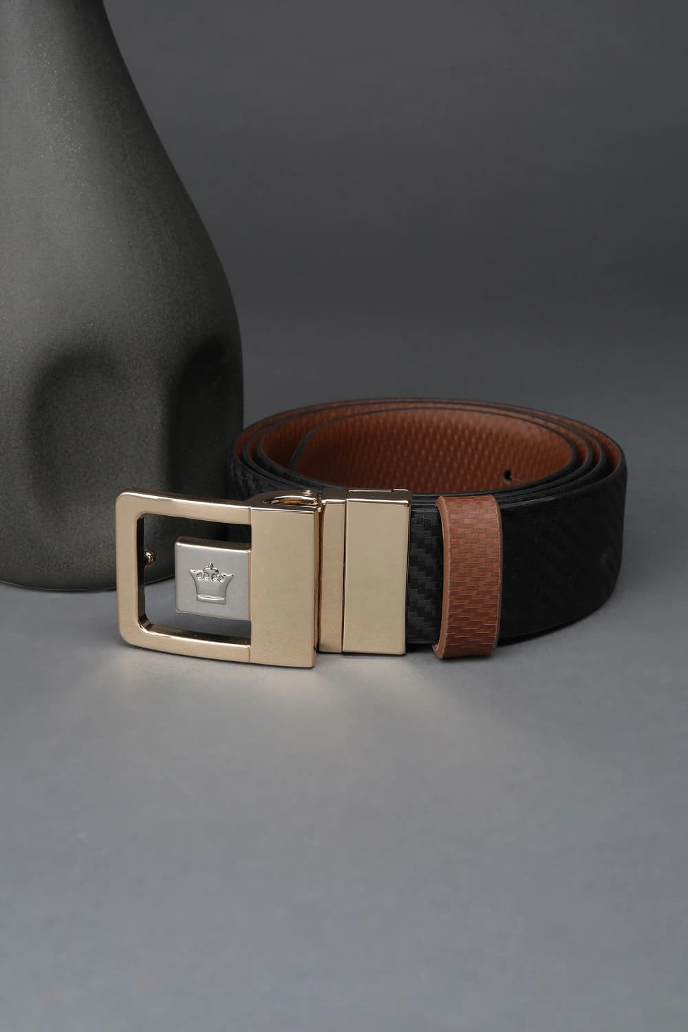 Men Black Textured Leather Formal Belt | Louisphilippe Men Black Textured Leather Formal Belt | Louisphilippe