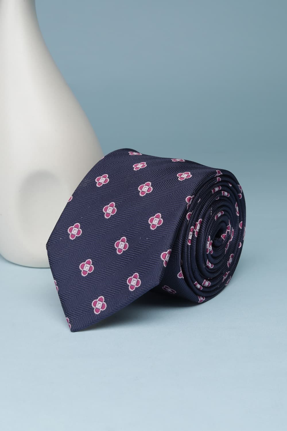 Men Navy Embroidered Tie | Louisphilippe Men Navy Embroidered Tie | Louisphilippe