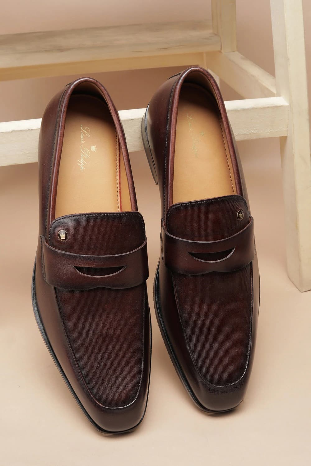 Men Brown Slip Ons | Louisphilippe Men Brown Slip Ons | Louisphilippe