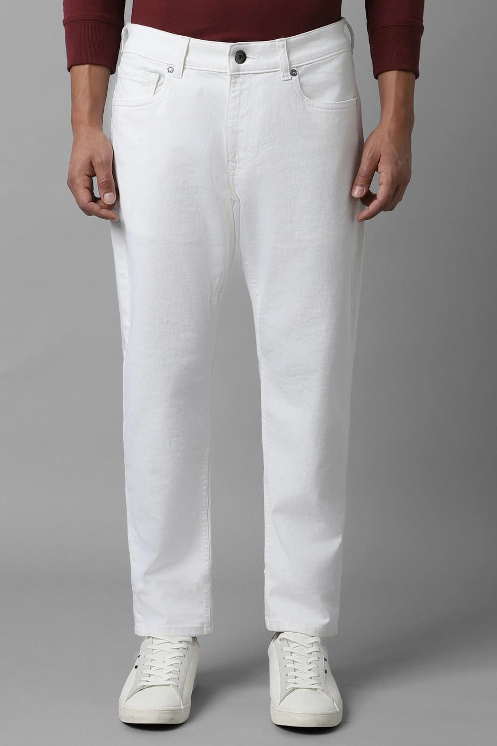 Men White Smart Fit Jeans | Louisphilippe Men White Smart Fit Jeans | Louisphilippe