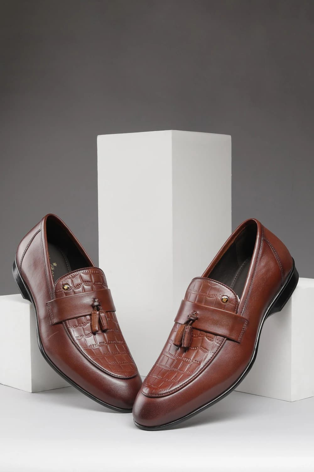 Men Brown Slip Ons | Louisphilippe Men Brown Slip Ons | Louisphilippe