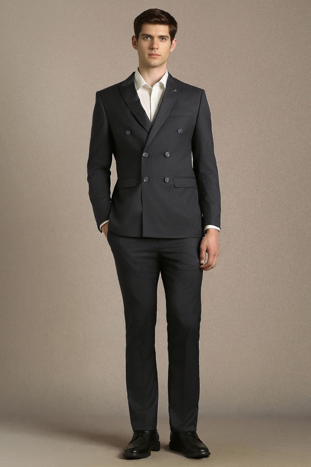 Men Grey Solid Formal Two Piece Suit | Louisphilippe Men Grey Solid Formal Two Piece Suit | Louisphilippe