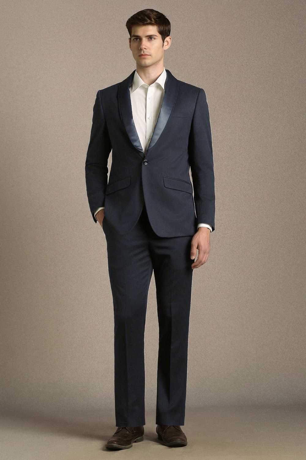 Men Navy Solid Formal Two Piece Suit | Louisphilippe Men Navy Solid Formal Two Piece Suit | Louisphilippe