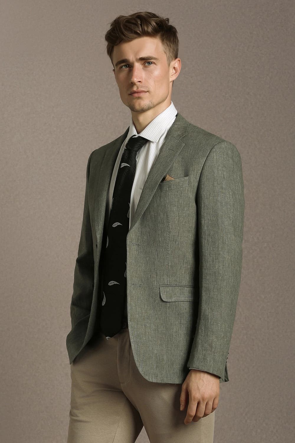 Men Green Slim Fit Solid Casual Blazer | Louisphilippe Men Green Slim Fit Solid Casual Blazer | Louisphilippe