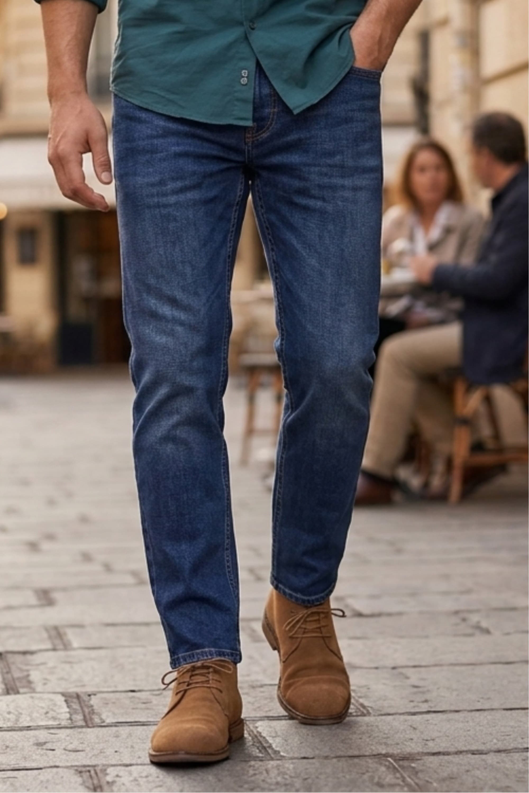 Men Blue Mid wash Smart Fit Jeans | Louisphilippe Men Blue Mid wash Smart Fit Jeans | Louisphilippe