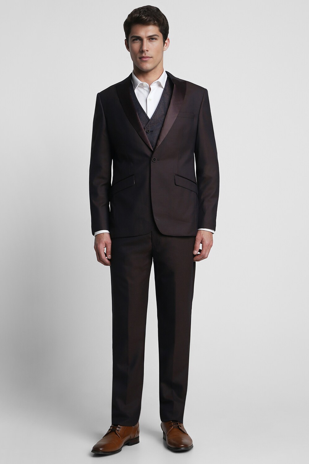 Men Multi-Colored Slim Fit Solid Formal Three Piece Suit | Louisphilippe Men Multi-Colored Slim Fit Solid Formal Three Piece Suit | Louisphilippe