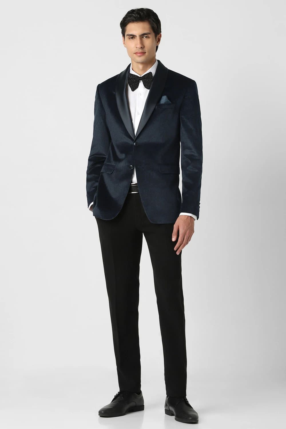 Men Teal Print Formal Two Piece Suit | Peterengland Men Teal Print Formal Two Piece Suit | Peterengland