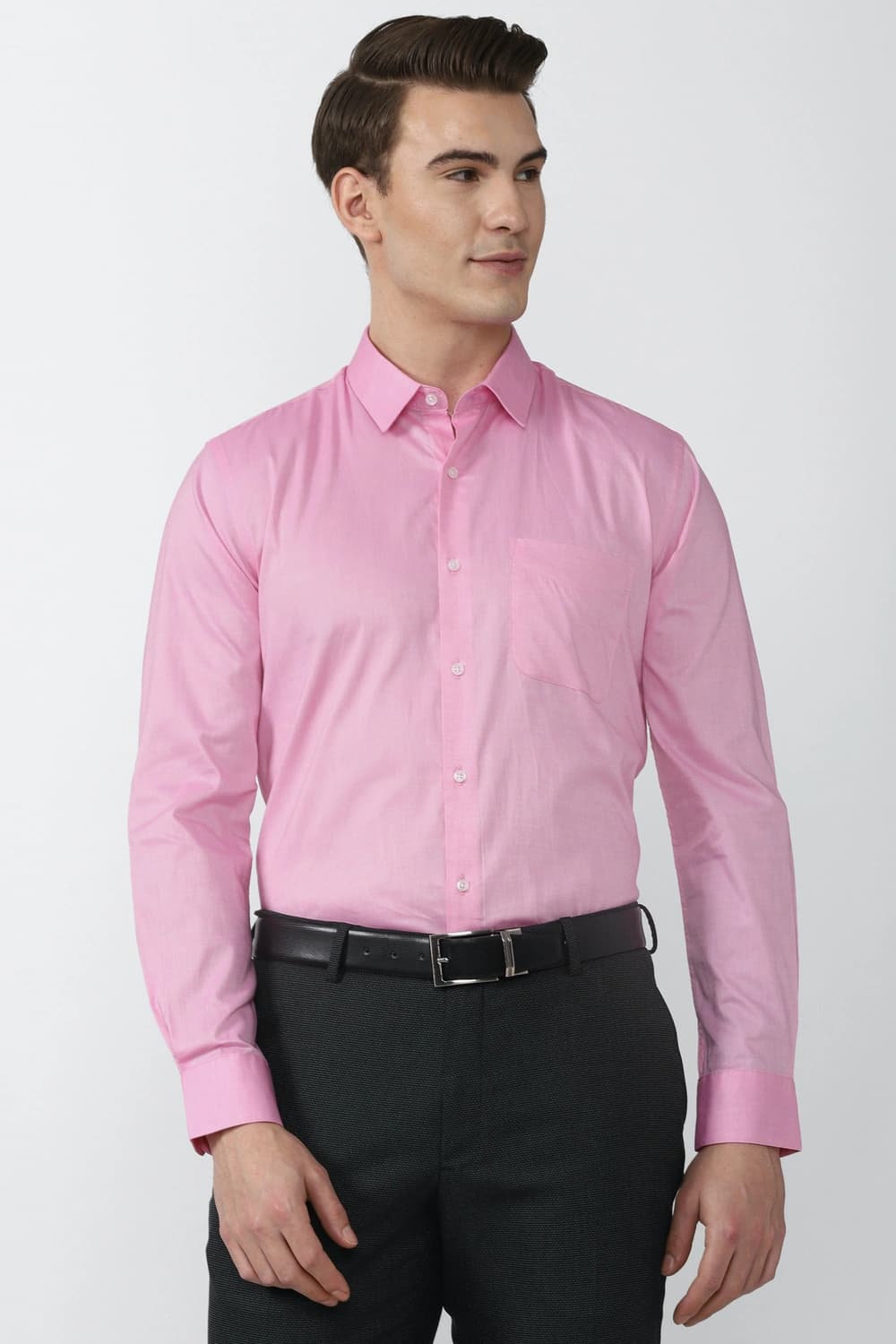 Men Pink Regular Fit Full Sleeves Formal Shirt | Peterengland Men Pink Regular Fit Full Sleeves Formal Shirt | Peterengland