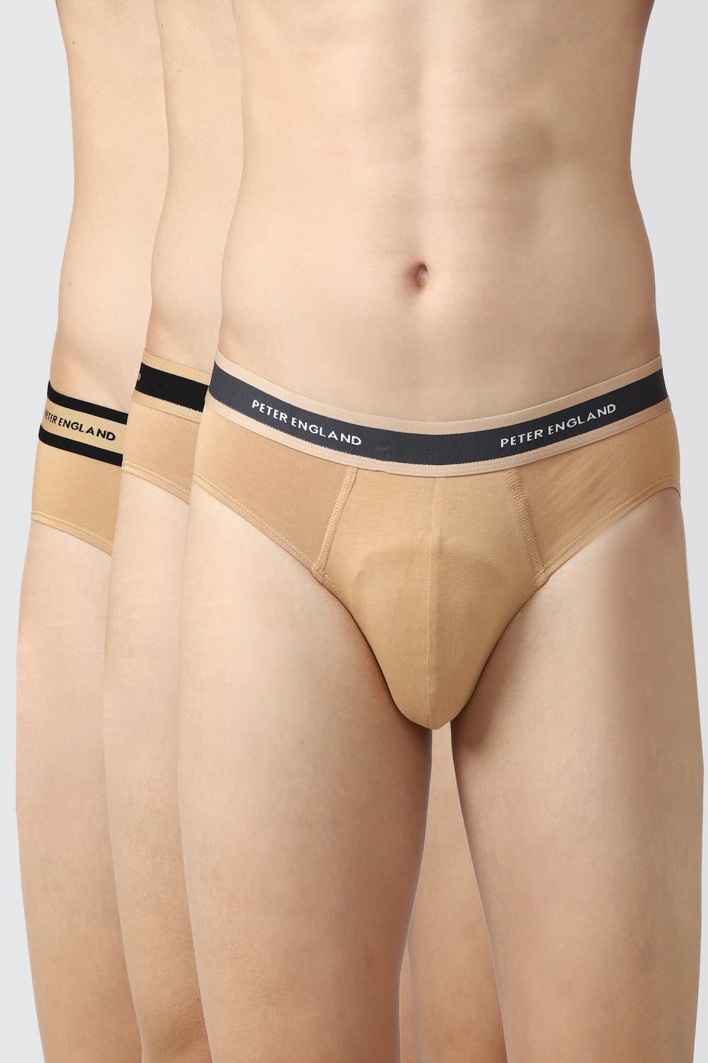 Men Khaki Solid Brief | Peterengland Men Khaki Solid Brief | Peterengland