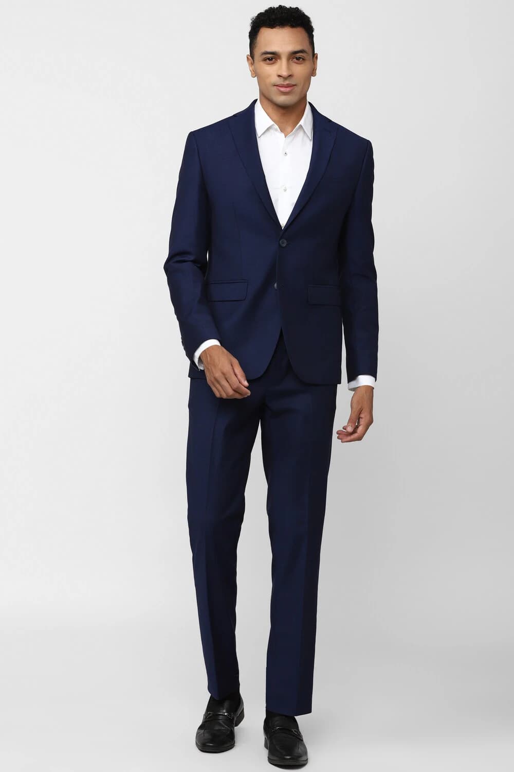 Men Navy Textured Formal Two Piece Suit | Peterengland Men Navy Textured Formal Two Piece Suit | Peterengland