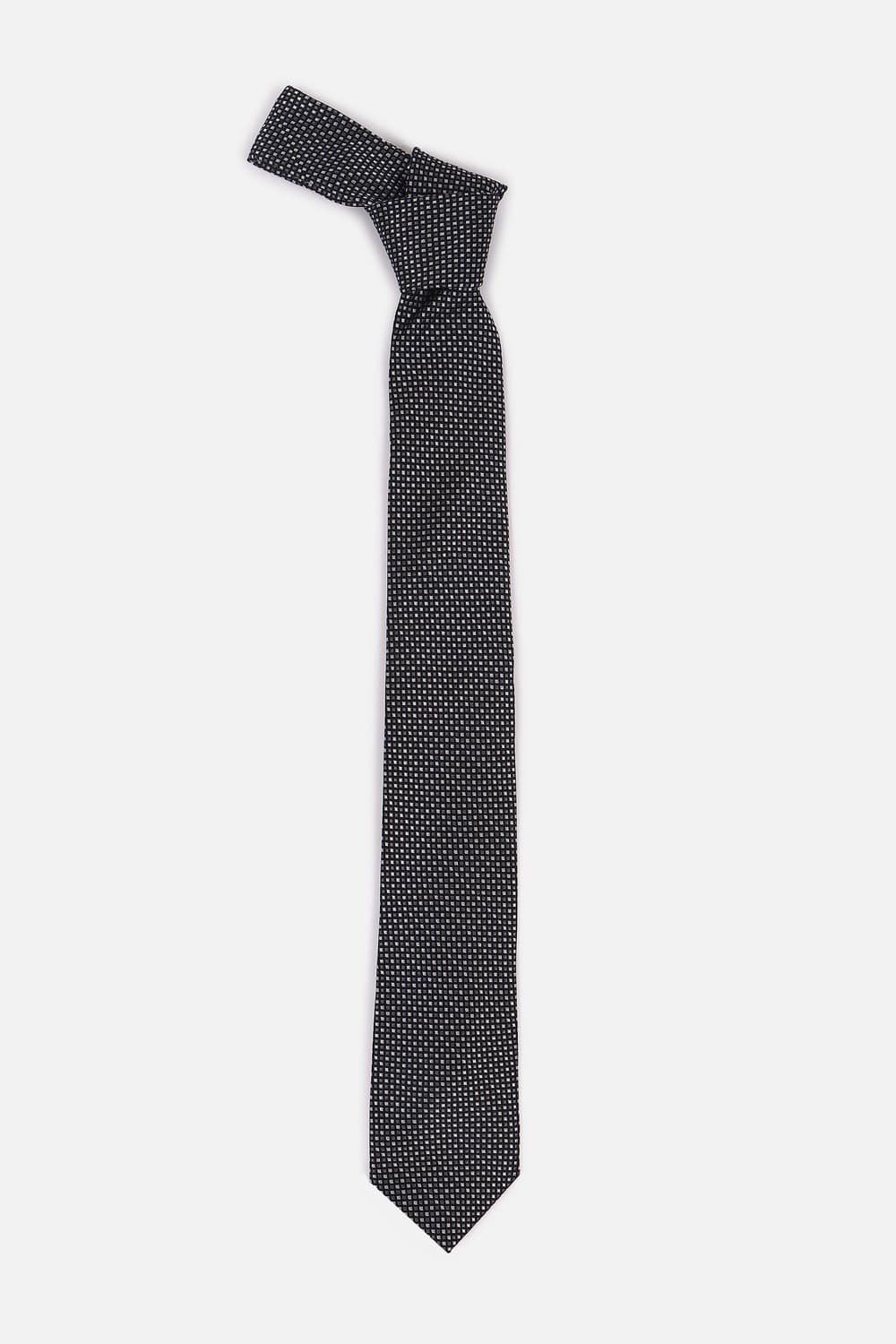 Men Grey Embroidered Formal Tie | Vanheusenindia Men Grey Embroidered Formal Tie | Vanheusenindia