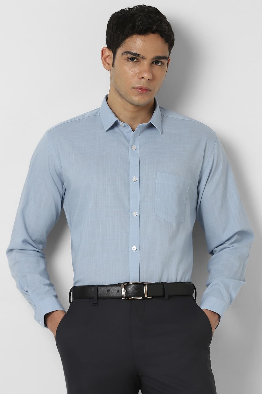 Men Light Blue Slim Fit Textured Full Sleeves Party Shirt | Vanheusenindia Men Light Blue Slim Fit Textured Full Sleeves Party Shirt | Vanheusenindia
