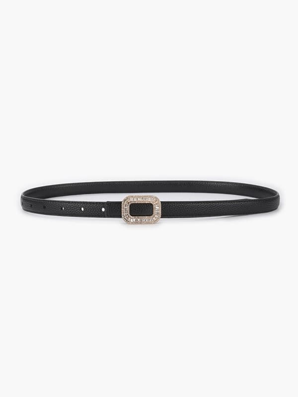 Lychee Patterned Top Grain Cowhide Belt Inlaid With Rhinestones Lychee Patterned Top Grain Cowhide Belt Inlaid With Rhinestones