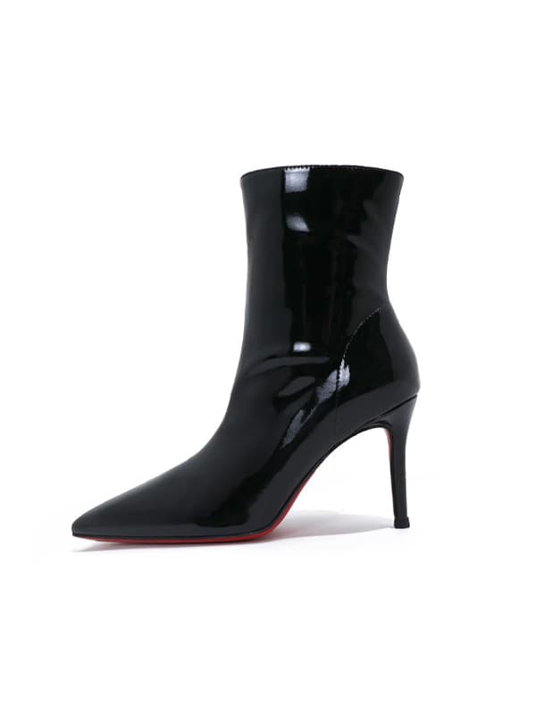 Black Stiletto Boots With Pointed Toe Design Black Stiletto Boots With Pointed Toe Design