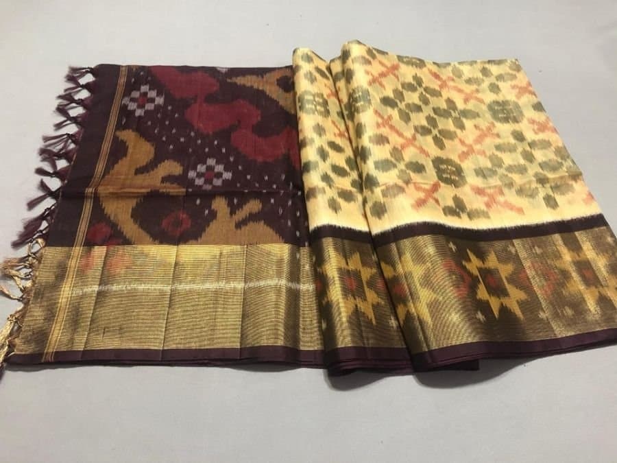 Cream Ikkat Soft Cotton Silk Saree - JRS Handlooms | Jrshandlooms Cream Ikkat Soft Cotton Silk Saree - JRS Handlooms | Jrshandlooms