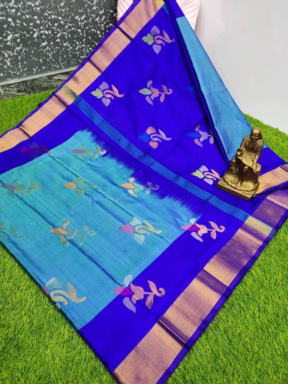 Blue Uppada Pattu Saree - JRS Handlooms | Jrshandlooms Blue Uppada Pattu Saree - JRS Handlooms | Jrshandlooms