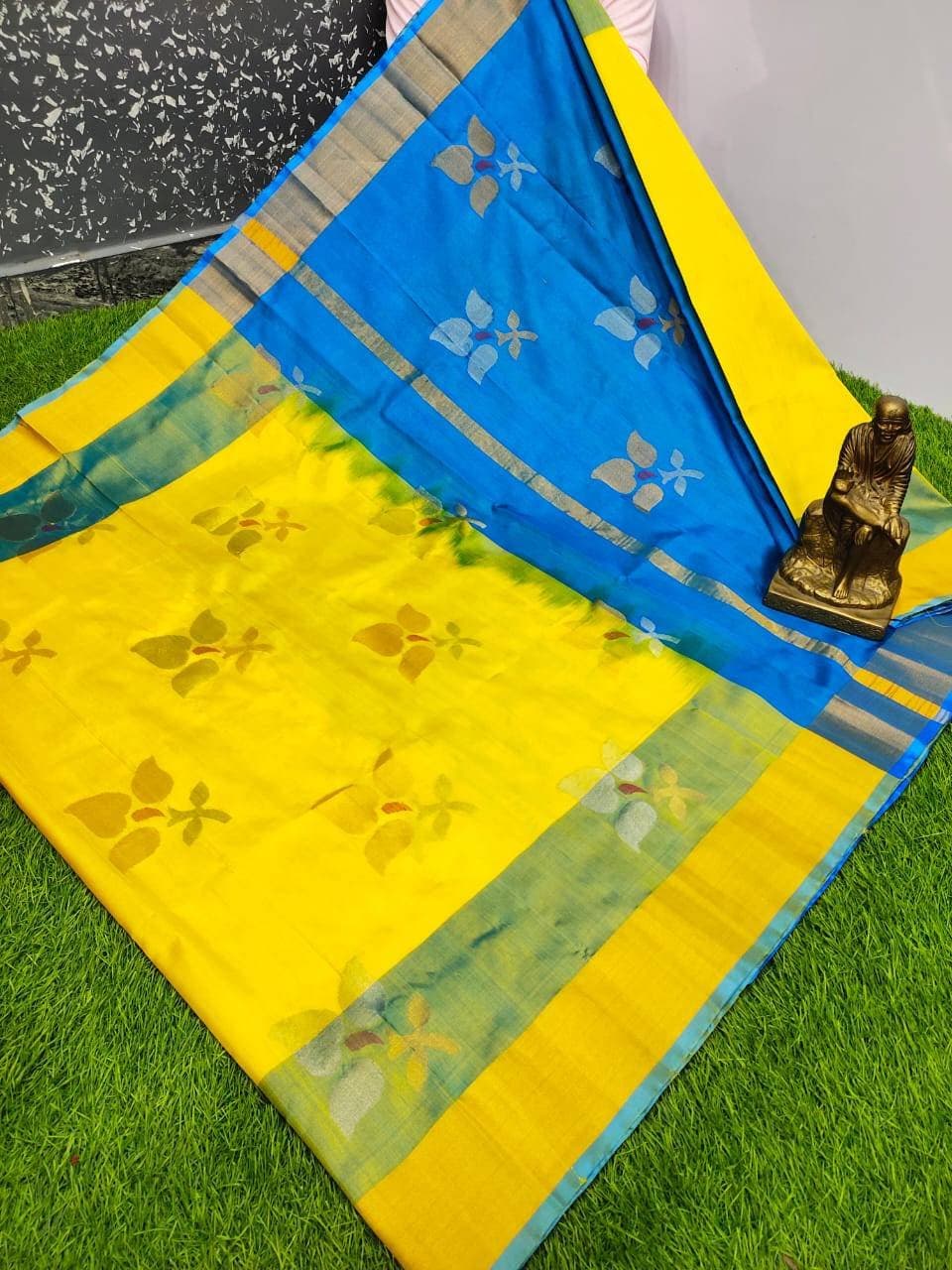 Yellow Uppada Jamdani Saree - JRS Handlooms | Jrshandlooms Yellow Uppada Jamdani Saree - JRS Handlooms | Jrshandlooms