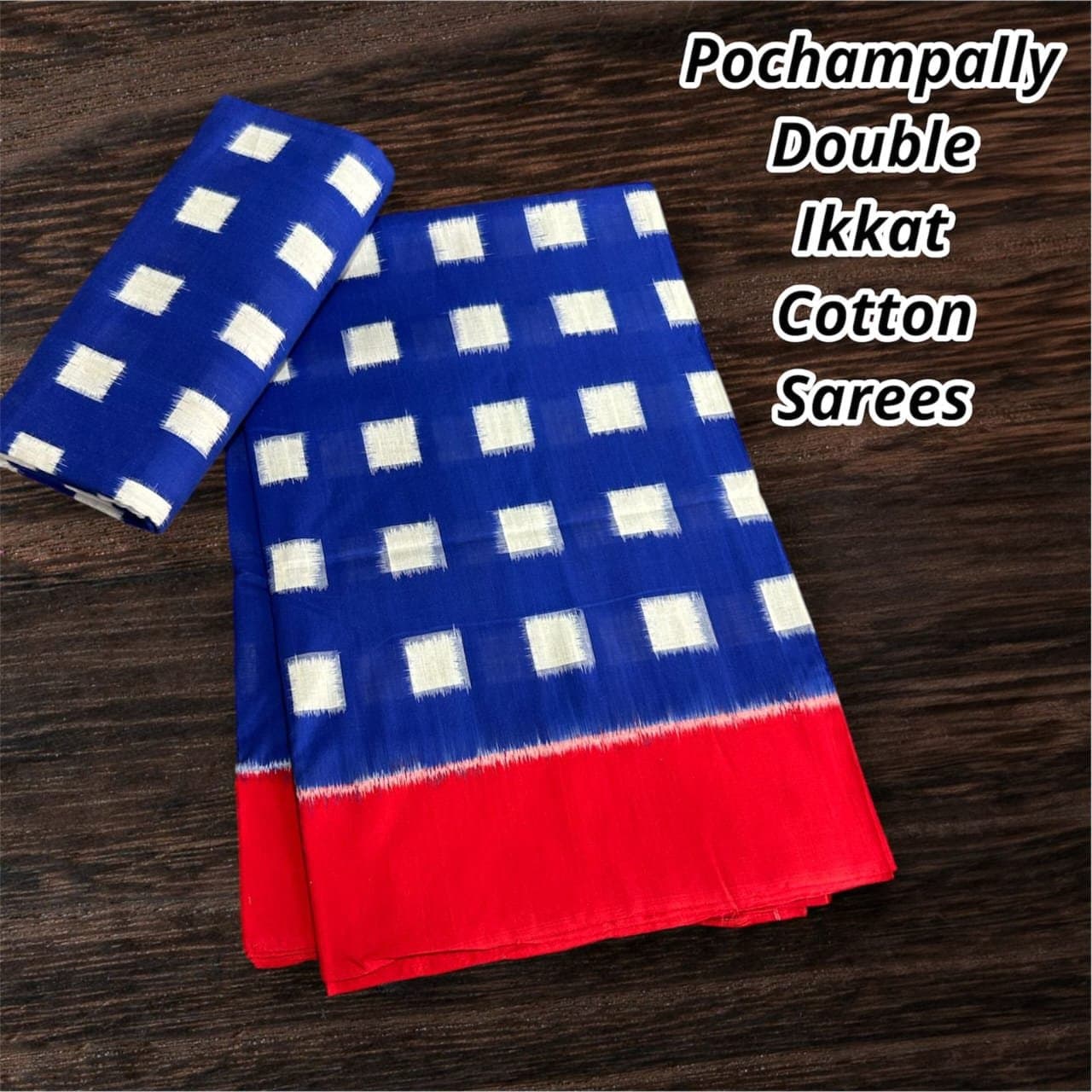 Blue Double Ikkat Cotton Saree - JRS Handlooms | Jrshandlooms Blue Double Ikkat Cotton Saree - JRS Handlooms | Jrshandlooms