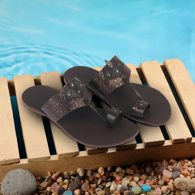 Men Brown Ethnic Kolhapuris Men Brown Ethnic Kolhapuris
