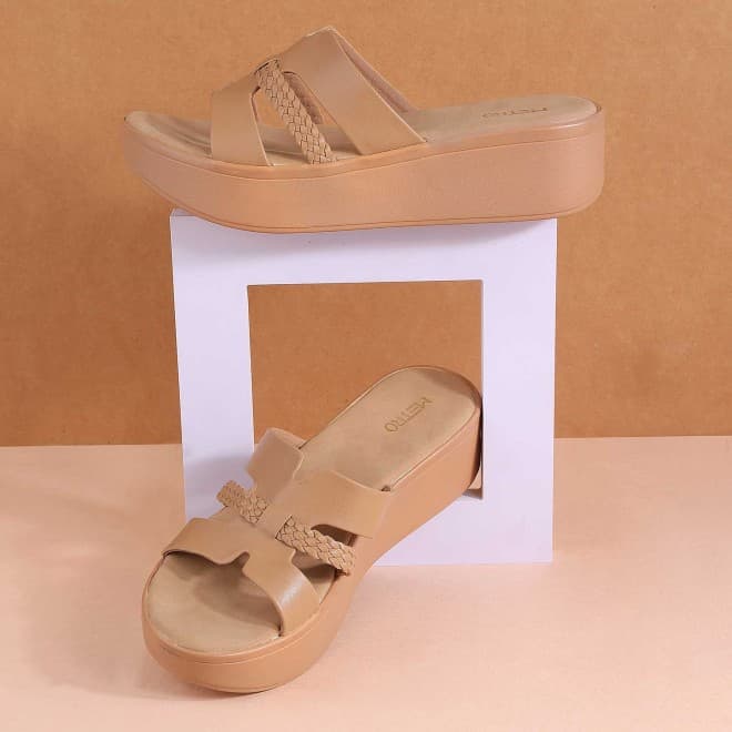 Women Beige Casual Slip Ons | Metro Shoes Women Beige Casual Slip Ons | Metro Shoes