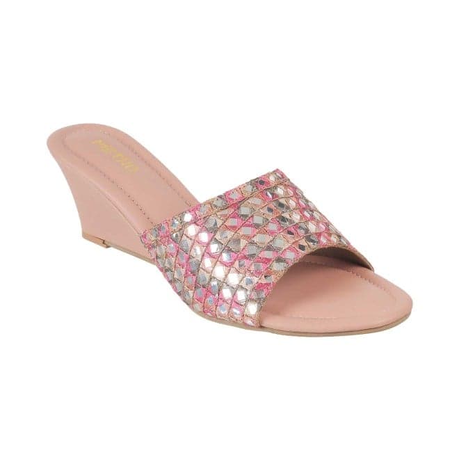 Women Pink Ethnic Slip Ons Women Pink Ethnic Slip Ons