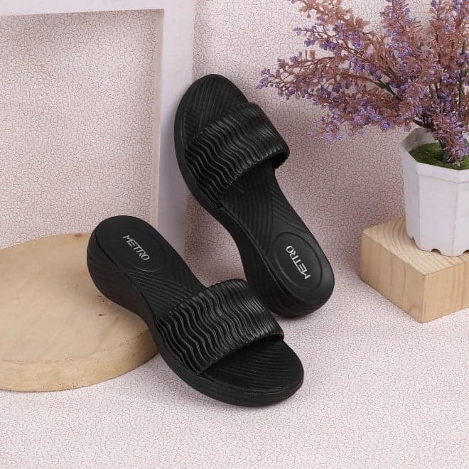Women Black Casual Mules Women Black Casual Mules