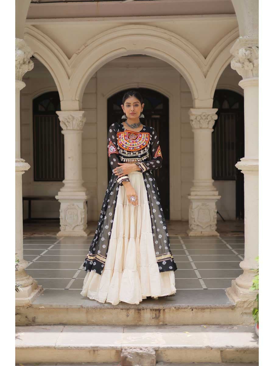 Cream Color Kora Cotton Lehenga Choli - Manglam Dress | Mangalam Designer Cream Color Kora Cotton Lehenga Choli - Manglam Dress | Mangalam Designer