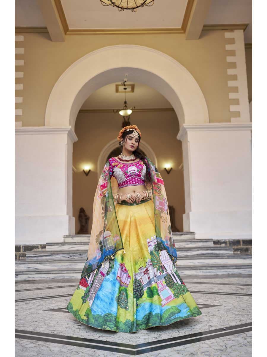 Yellow Color Art Silk Lehenga Choli - Manglam Dress | Mangalam Designer Yellow Color Art Silk Lehenga Choli - Manglam Dress | Mangalam Designer