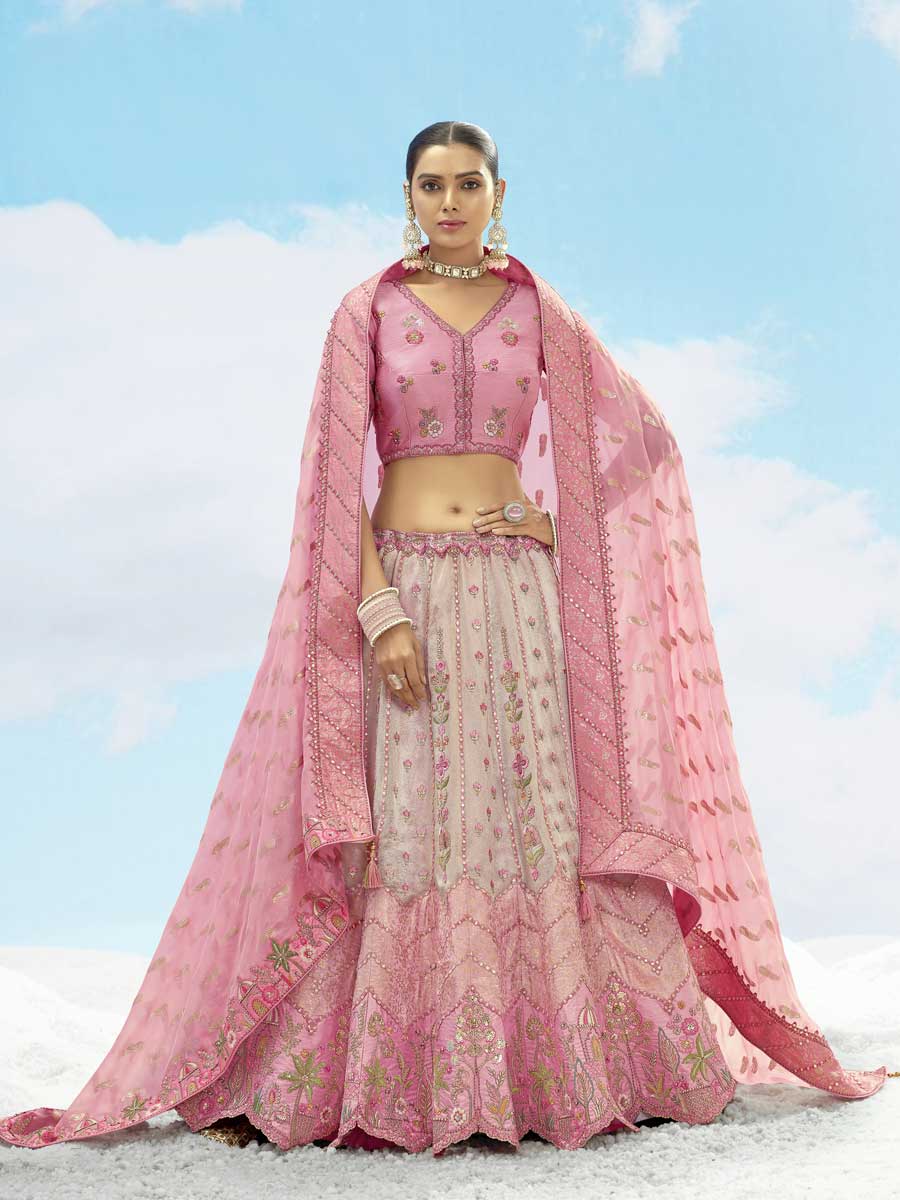 Pink Color Silk Lehenga Choli - Manglam Dress | Mangalam Designer Pink Color Silk Lehenga Choli - Manglam Dress | Mangalam Designer