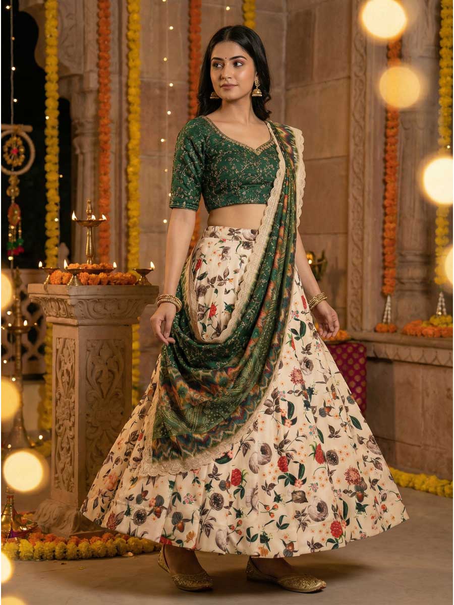 Peach Color Satin Silk Lehenga Choli - Manglam Dress | Mangalam Designer Peach Color Satin Silk Lehenga Choli - Manglam Dress | Mangalam Designer