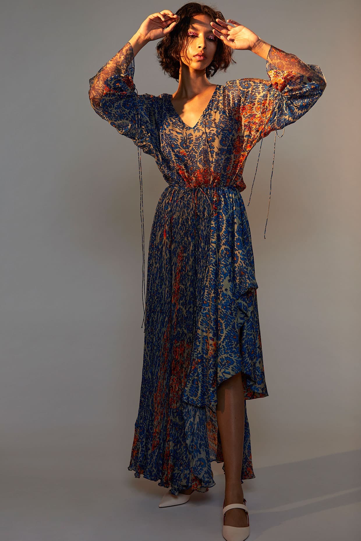 Floral print asymmetrical ruffle dress | Saaksha & Kinni | Saaksha & Kinni Floral print asymmetrical ruffle dress | Saaksha & Kinni | Saaksha & Kinni