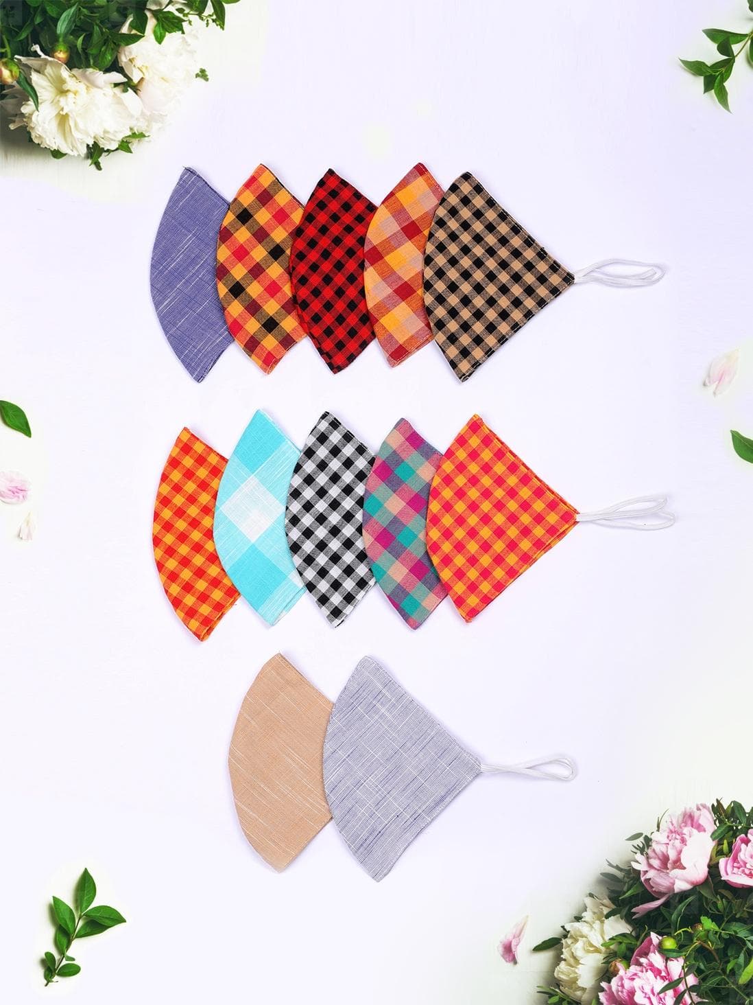 Shyle Multicolor Pack of 12 Cotton Reusable Face Mask Shyle Multicolor Pack of 12 Cotton Reusable Face Mask