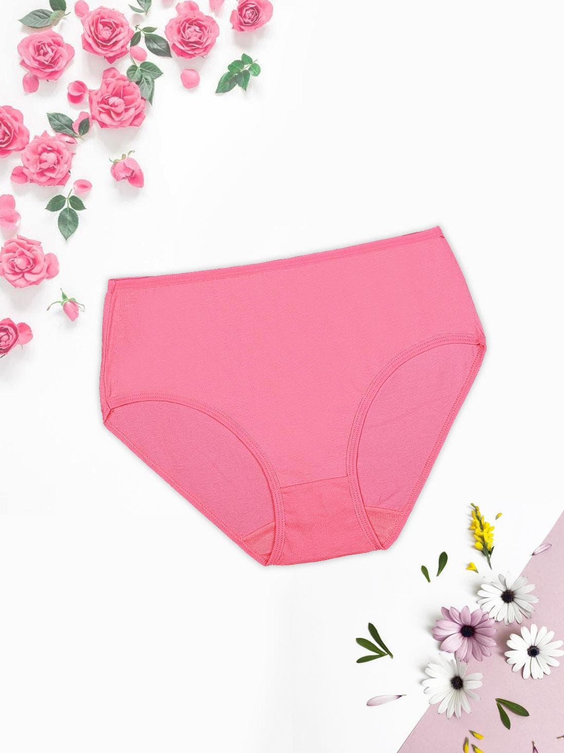 Shyle Coral Pink Cotton Plus Size Hipster Panty Shyle Coral Pink Cotton Plus Size Hipster Panty