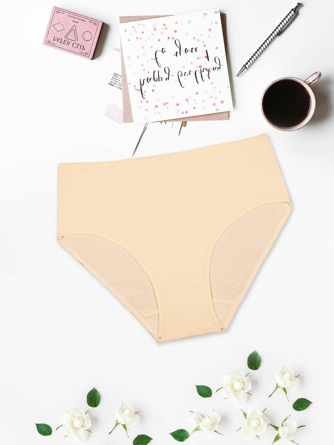 Shyle Ivory Cotton Plus Size Hipster Panty Shyle Ivory Cotton Plus Size Hipster Panty