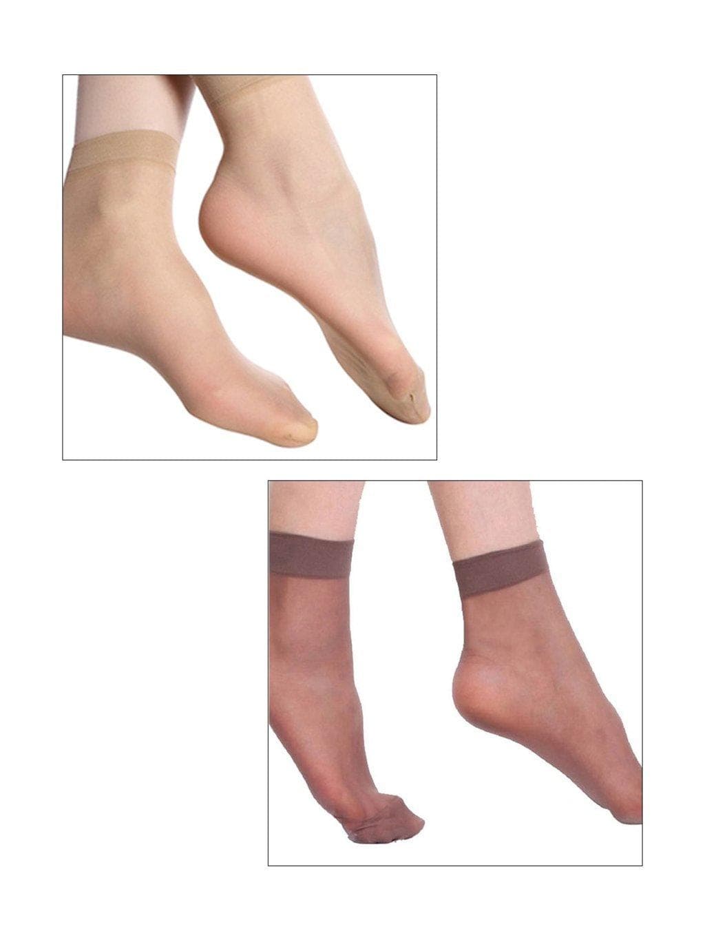 Shyle Skin & Brown Sheer Socks- Pack of Four Shyle Skin & Brown Sheer Socks- Pack of Four