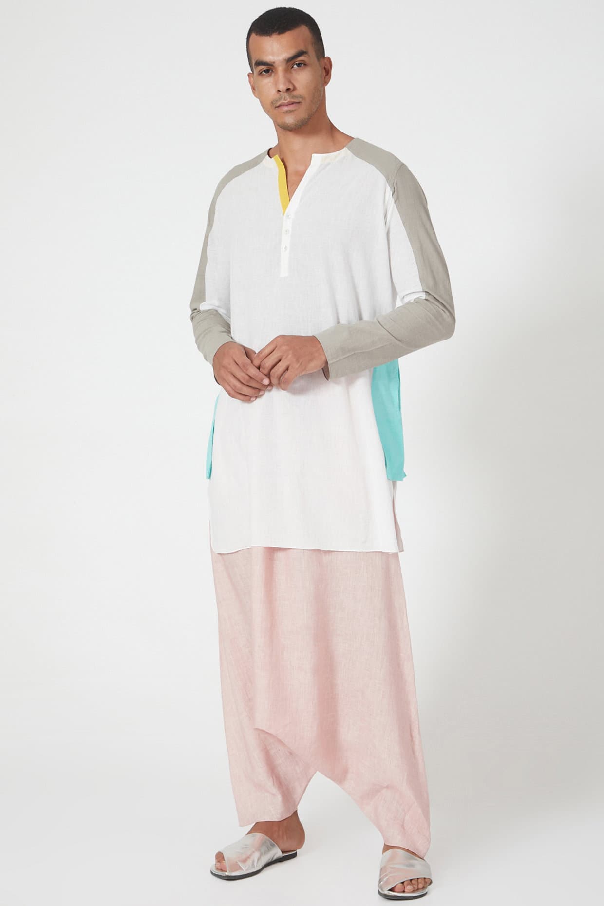 Pink Linen Dhoti Pants Pink Linen Dhoti Pants