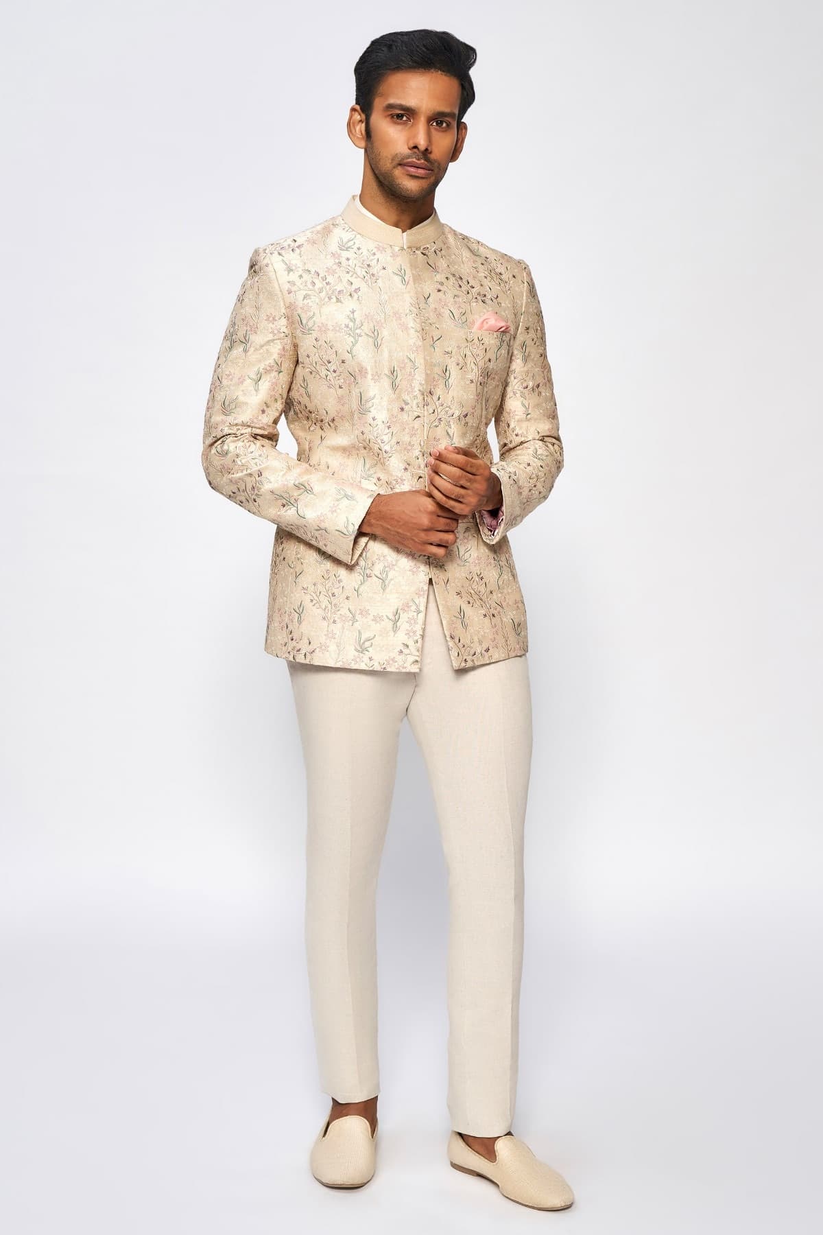 Kiyan Silk Bandhgala - Off White | Anitadongre Kiyan Silk Bandhgala - Off White | Anitadongre
