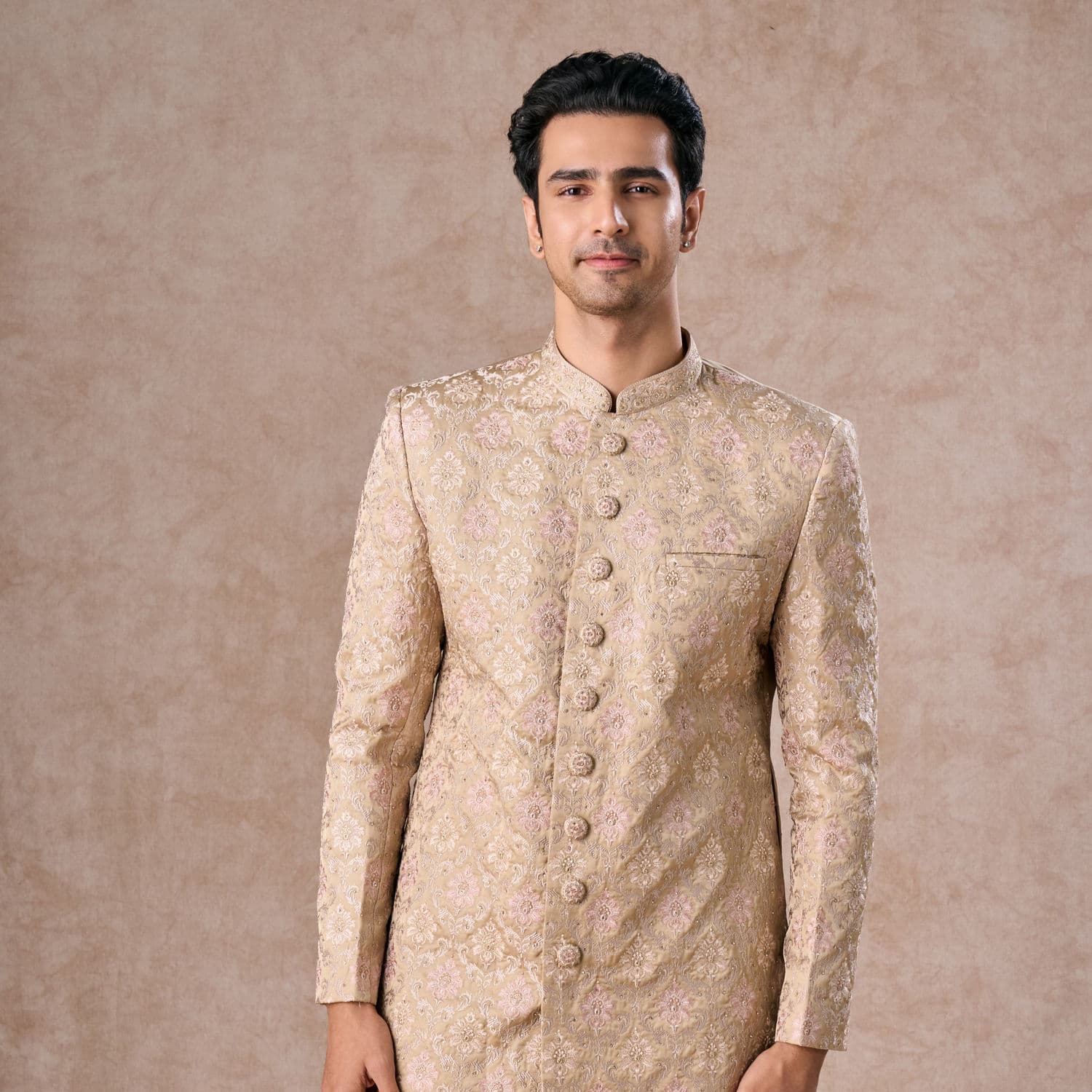 Regal Fawn Sherwani Set Regal Fawn Sherwani Set