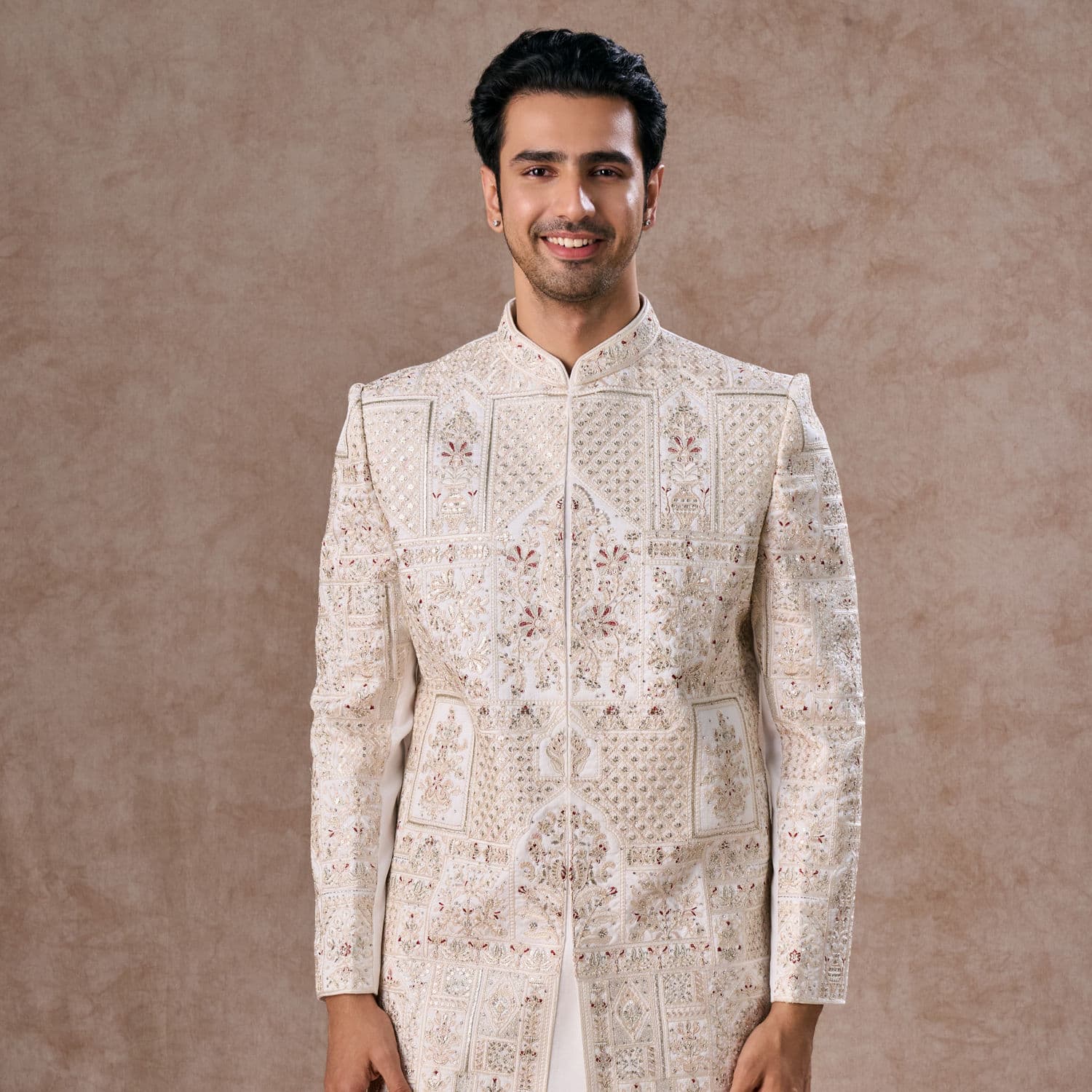 Exquisite White Sherwani | Manyavar Exquisite White Sherwani | Manyavar