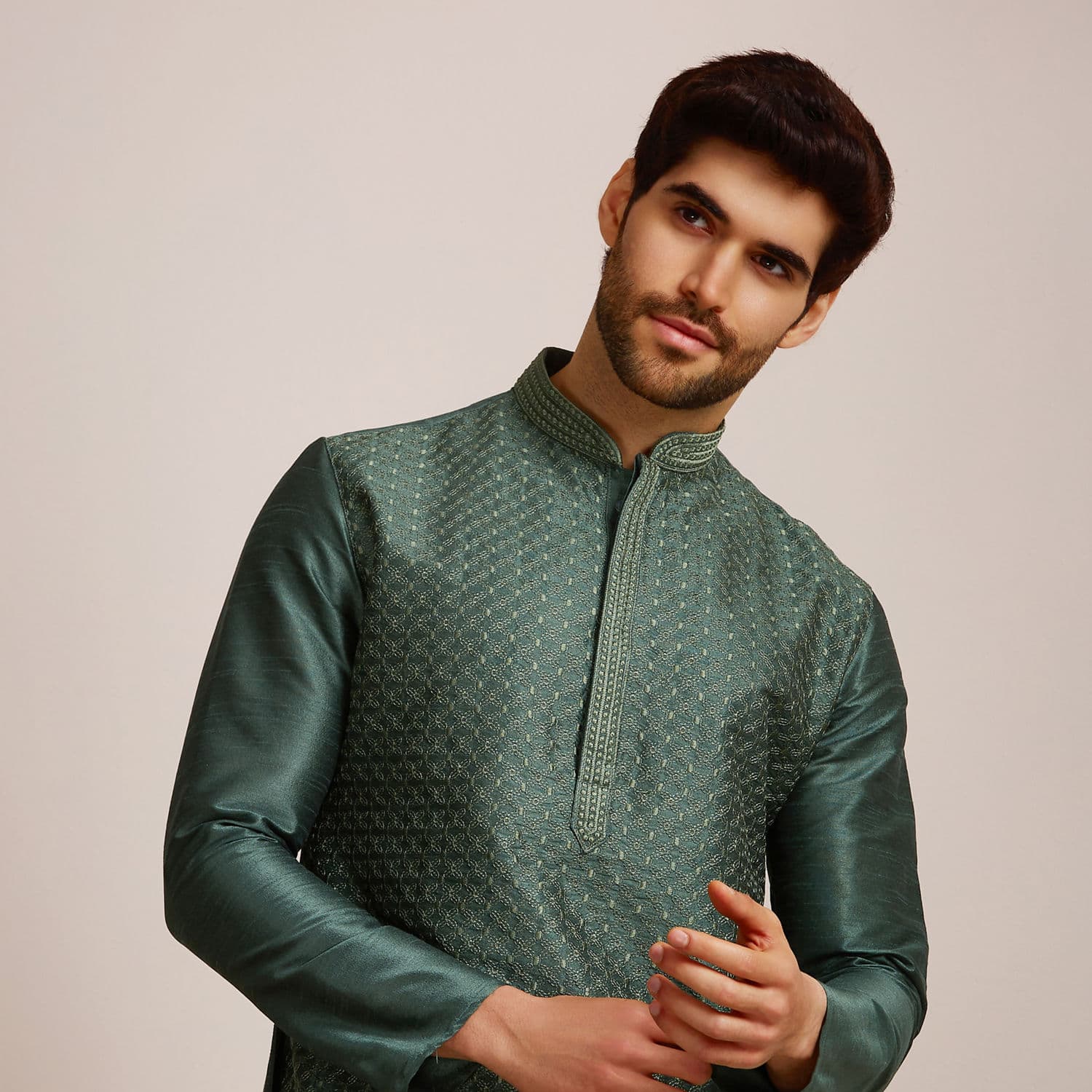 Bottle Green Kurta Set | Manyavar Bottle Green Kurta Set | Manyavar