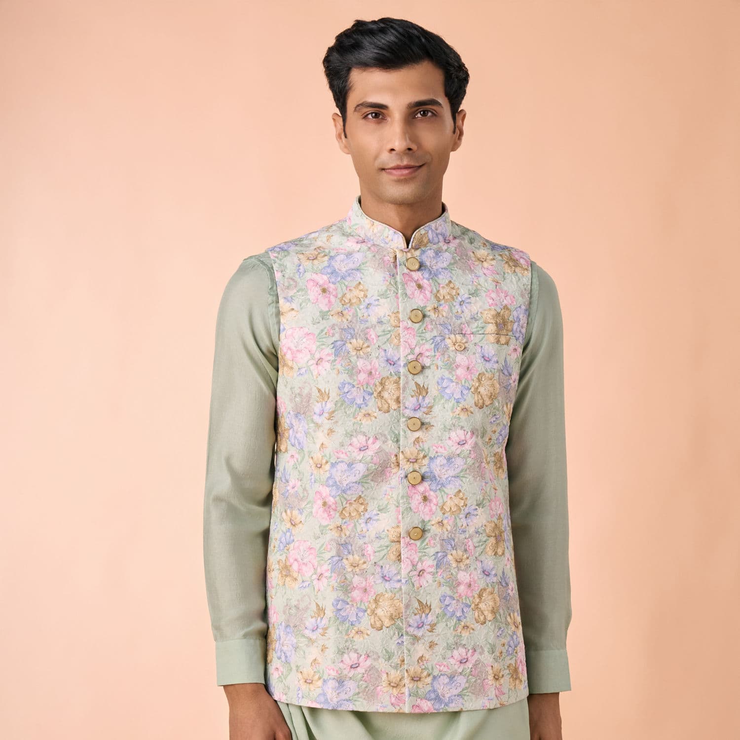 Enchanting Light Mid Green Nehru Jacket Enchanting Light Mid Green Nehru Jacket