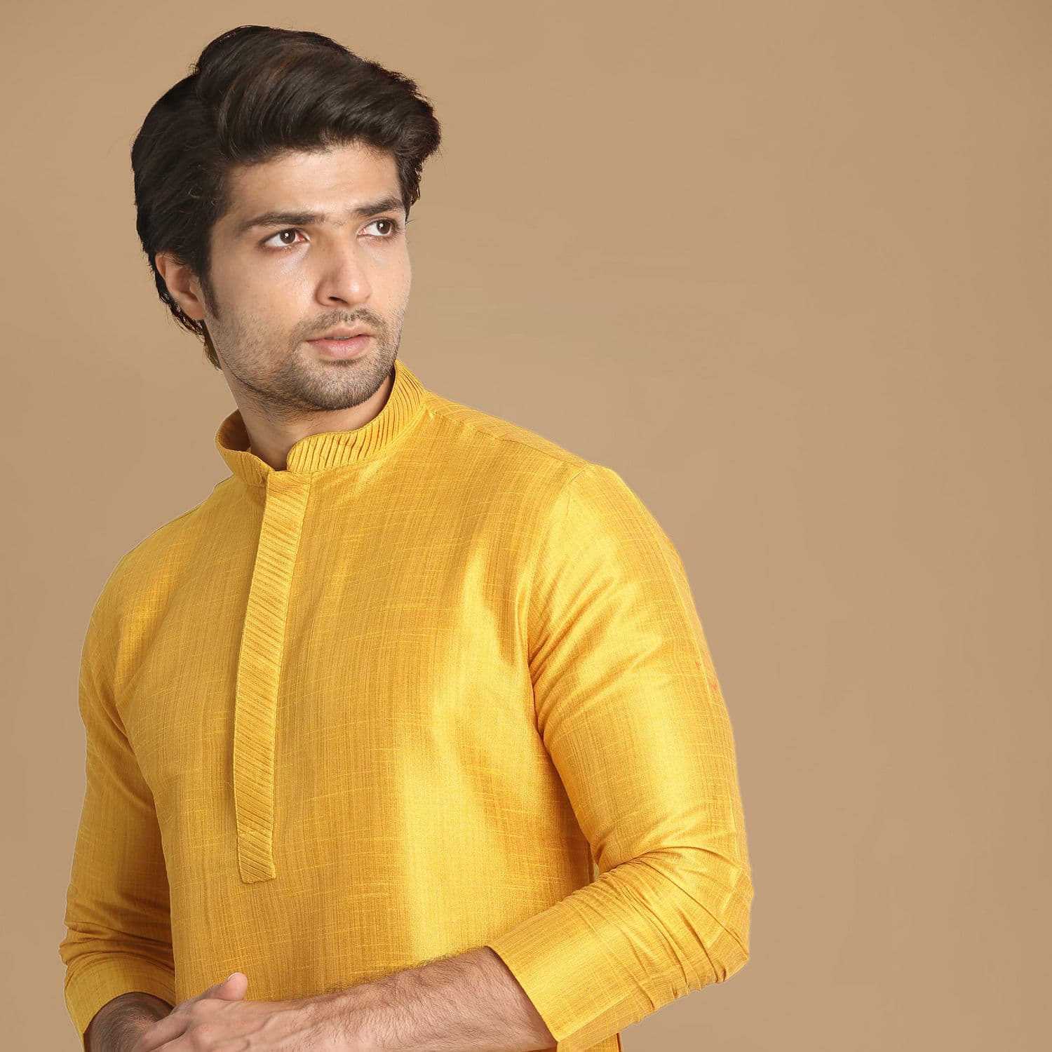 Golden Yellow Solid Kurta Set Golden Yellow Solid Kurta Set